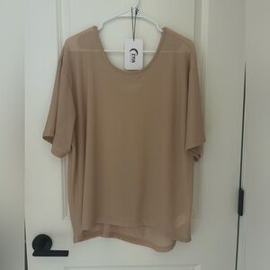 Zyia Ivory Lattice Tee